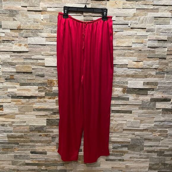 Vintage Victoria’s Secret 100% Silk Pajama Set | Red + Tiger Cuffs, Large Rare - Picture 8 of 10